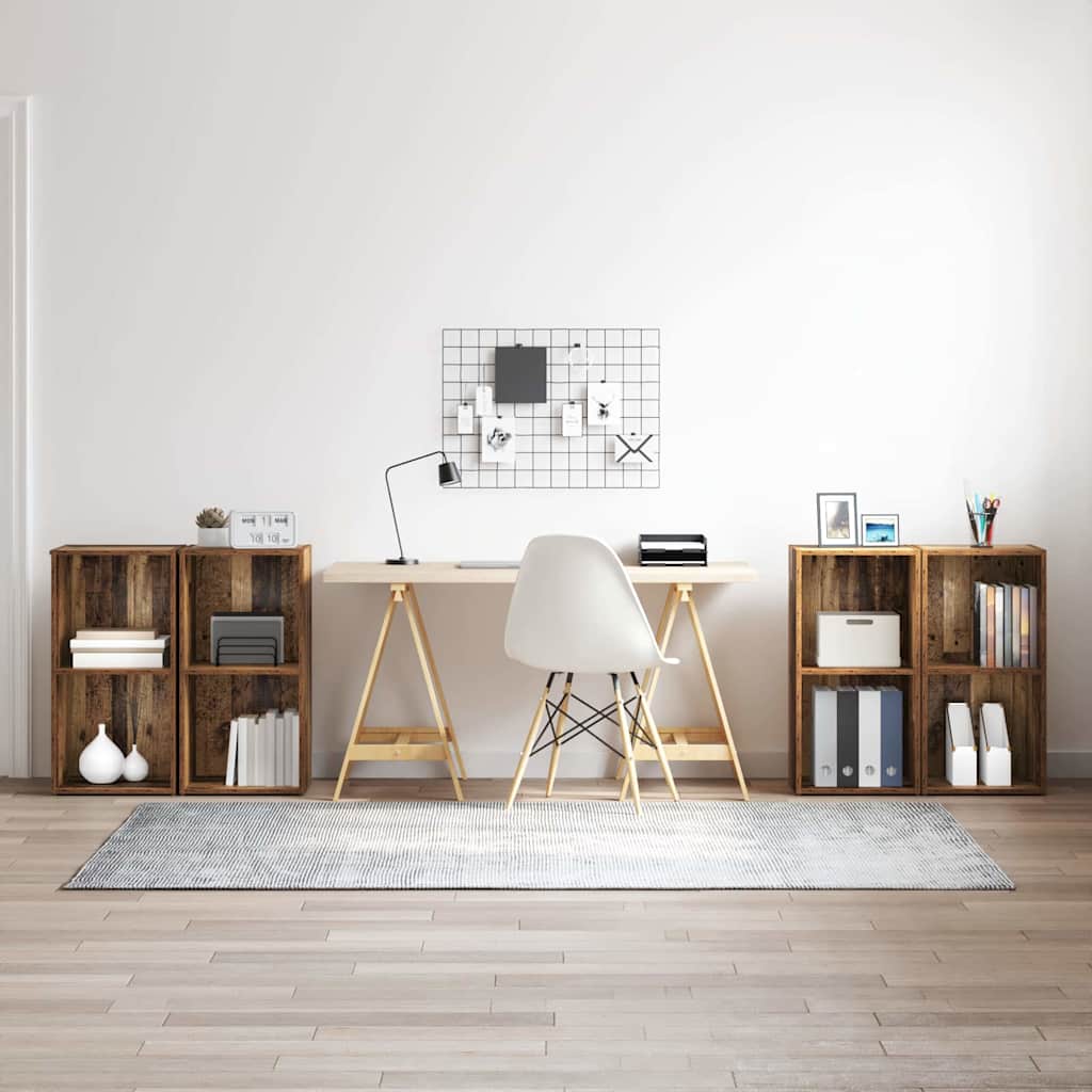 vidaXL TV Cabinet Set 4 pcs Reclaimed Wood 37 x 37 x 72 cm Engineered Wood