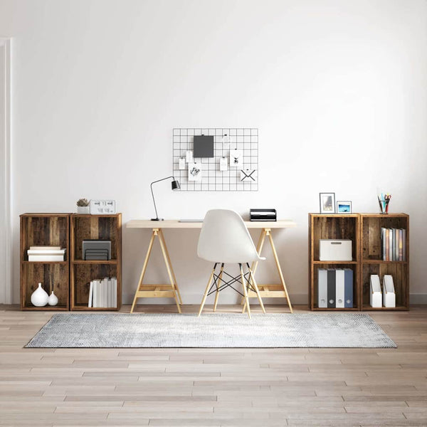 vidaXL TV Cabinet Set 4 pcs Reclaimed Wood 37 x 37 x 72 cm Engineered Wood