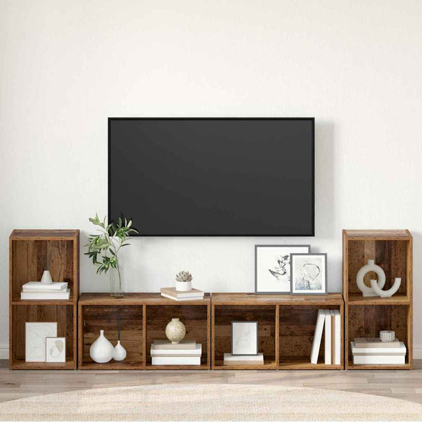 vidaXL TV Cabinet Set 4 pcs Reclaimed Wood 37 x 37 x 72 cm Engineered Wood