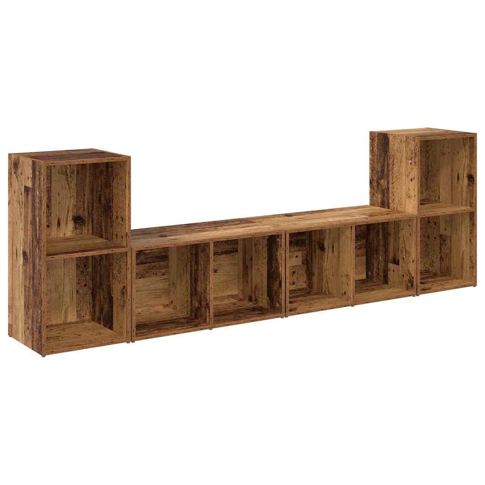vidaXL TV Cabinet Set 4 pcs Reclaimed Wood 37 x 37 x 72 cm Engineered Wood