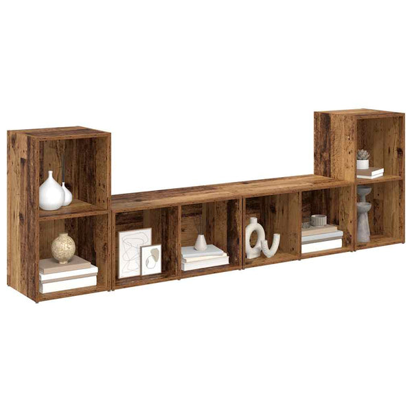 vidaXL TV Cabinet Set 4 pcs Reclaimed Wood 37 x 37 x 72 cm Engineered Wood