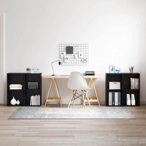 vidaXL TV Cabinet Set 4 pcs Black Oak Look 37 x 37 x 72 cm