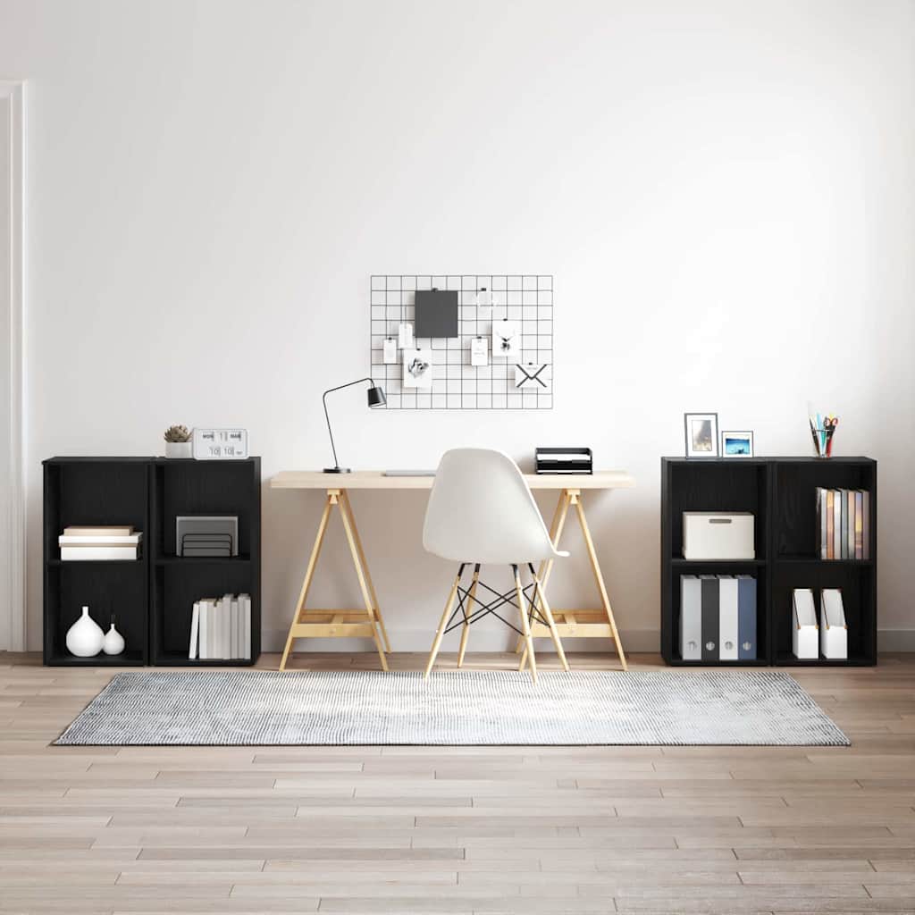 vidaXL TV Cabinet Set 4 pcs Black Oak Look 37 x 37 x 72 cm