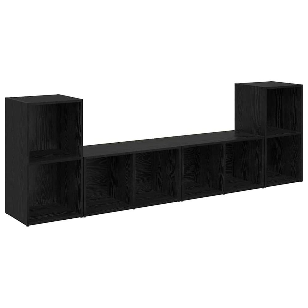 vidaXL TV Cabinet Set 4 pcs Black Oak Look 37 x 37 x 72 cm