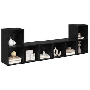 vidaXL TV Cabinet Set 4 pcs Black Oak Look 37 x 37 x 72 cm