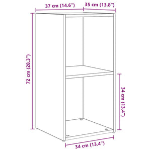 vidaXL TV Cabinet Set 4 pcs Black Oak Look 37 x 37 x 72 cm