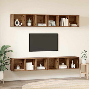 vidaXL TV Cabinet Set 4 pcs Reclaimed Wood 37 x 37 x 107 cm Engineered Wood