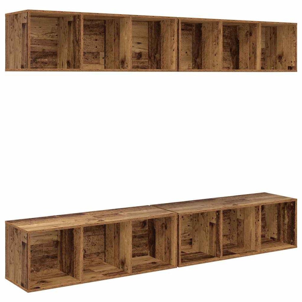 vidaXL TV Cabinet Set 4 pcs Reclaimed Wood 37 x 37 x 107 cm Engineered Wood