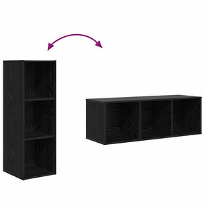 vidaXL TV Cabinet Set 4 pcs Black Oak Look 37 x 37 x 107 cm
