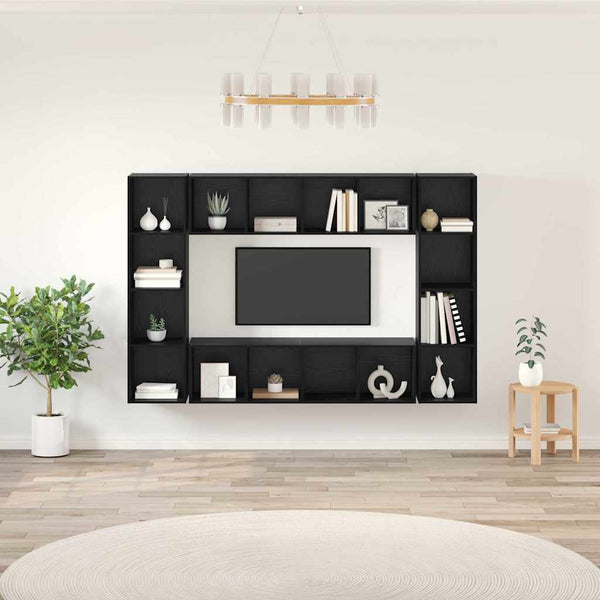 Schwarzes TV-Schrank Set, 4-teilig