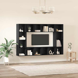 Schwarzes TV-Schrank Set, 4-teilig