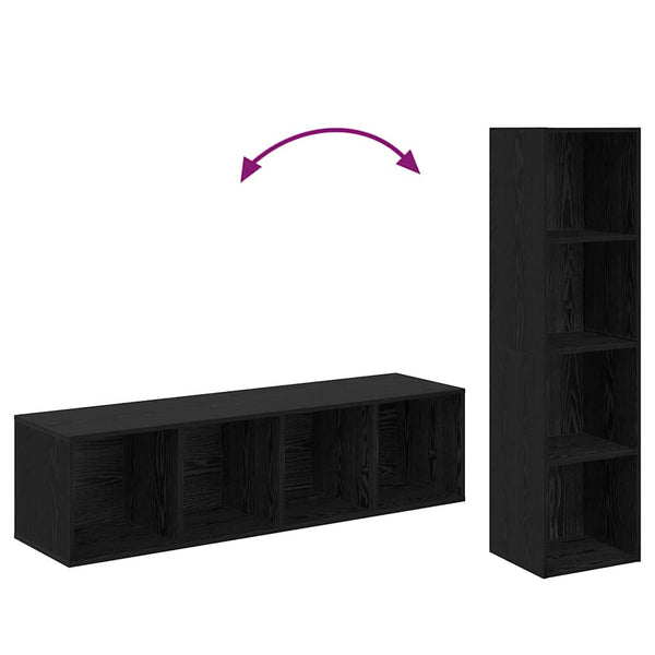 Schwarzes TV-Schrank Set, 4-teilig