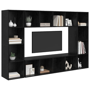 Schwarzes TV-Schrank Set, 4-teilig
