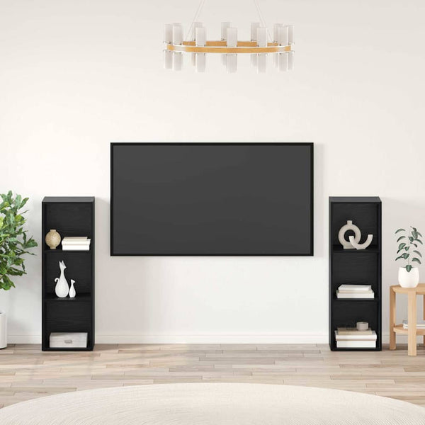 TV-Schrankset, 2-teilig, Schwarz Eichenoptik