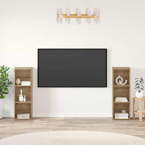 Wandmontiertes TV-Schrankset, Artisan-Eiche, 2-teilig