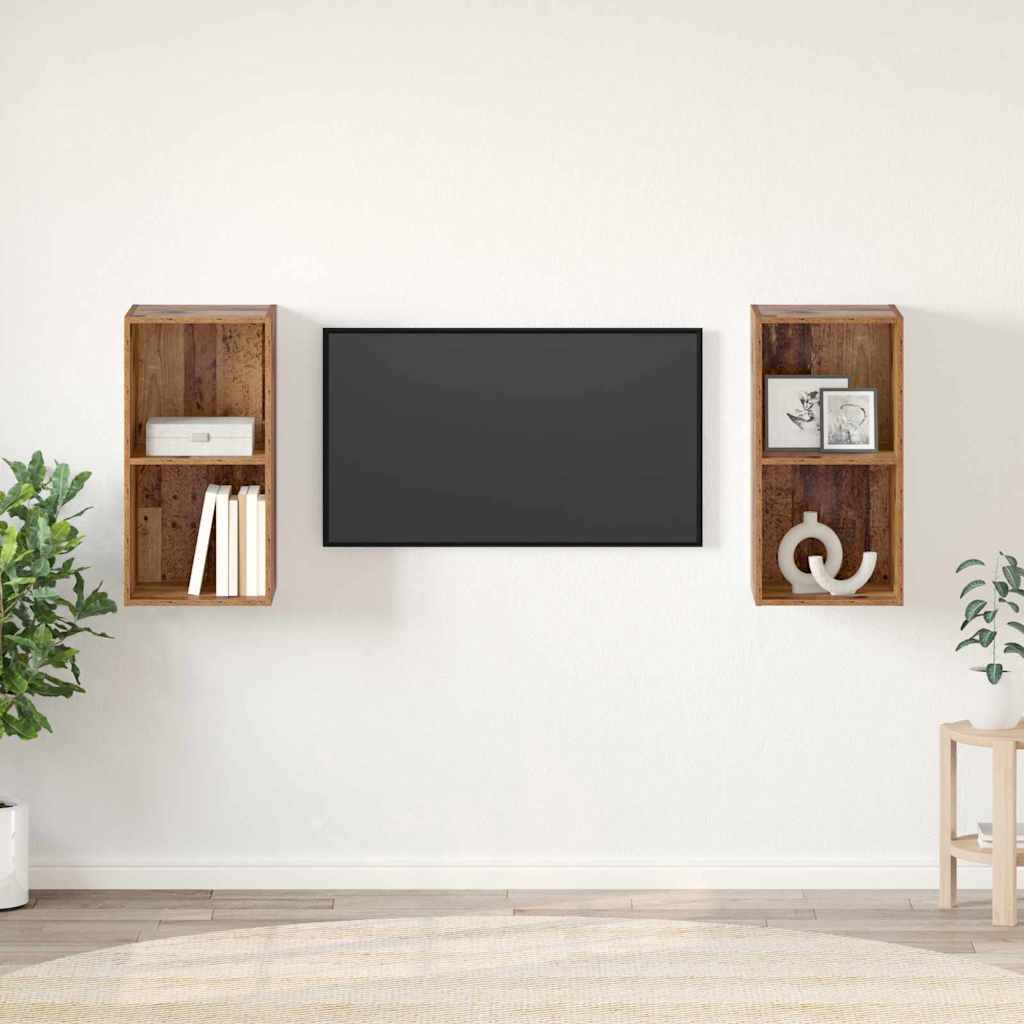 TV-Schrank Set Altholz 2er