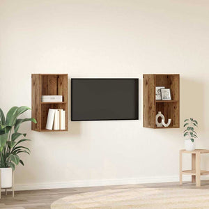 TV-Schrank Set Altholz 2er
