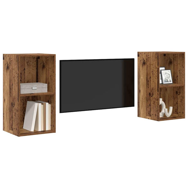 TV-Schrank Set Altholz 2er