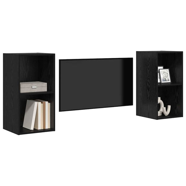 TV-Schrank Set 2er Schwarz Eiche