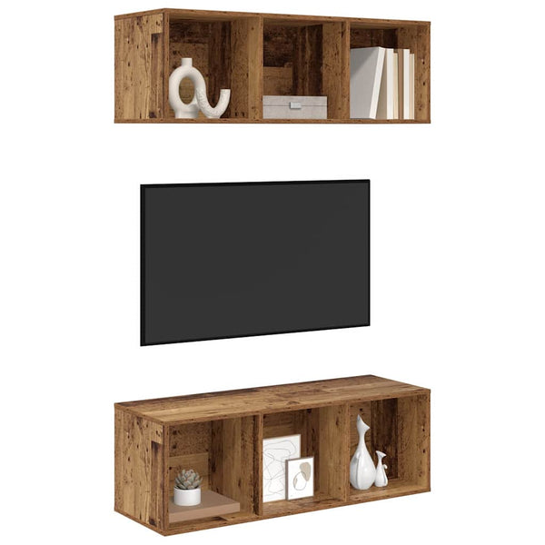 TV-Schrank Set Altholz 2-teilig