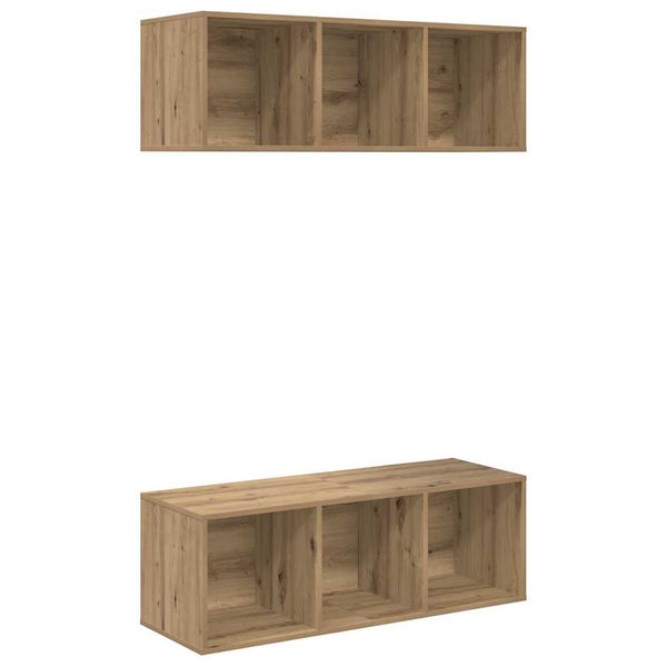 Wandmontiertes TV-Schrankset Artisan-Eiche