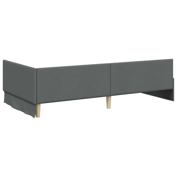 vidaXL Corner Bed Frame with Headboard Dark Grey 80 cm x 200 cm Fabric