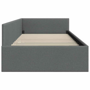 vidaXL Corner Bed Frame with Headboard Dark Grey 80 cm x 200 cm Fabric
