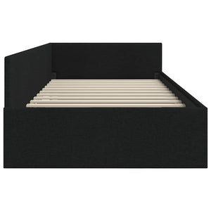 vidaXL Corner Bed Frame with Headboard Black 80 cm x 200 cm Fabric