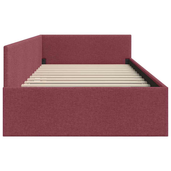 vidaXL Corner Bed Frame with Headboard Wine Red 80 cm x 200 cm Fabric
