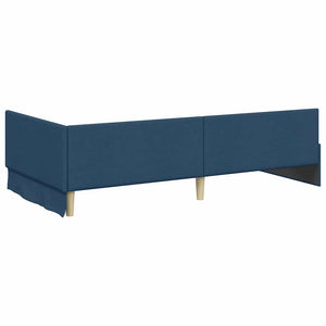 vidaXL Corner Bed Frame with Headboard Blue 80 cm x 200 cm Fabric