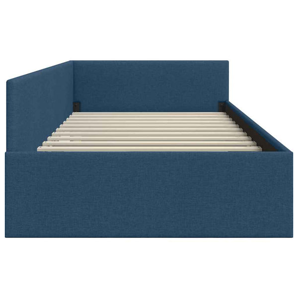 vidaXL Corner Bed Frame with Headboard Blue 80 cm x 200 cm Fabric