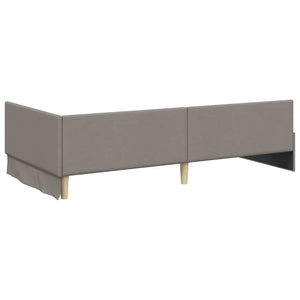 vidaXL Corner Bed Frame with Headboard Taupe 90 cm x 200 cm Fabric