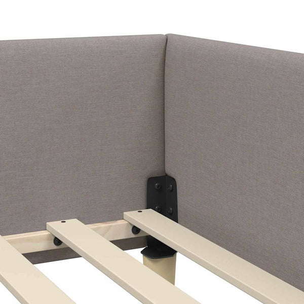 vidaXL Corner Bed Frame Taupe 90 x 200 cm Fabric