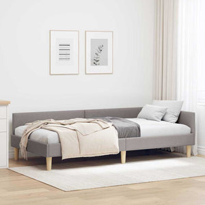 vidaXL Corner Bed Frame Taupe 90 x 200 cm Fabric