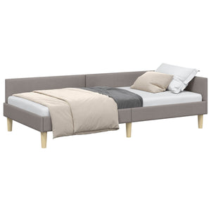 vidaXL Corner Bed Frame Taupe 90 x 200 cm Fabric