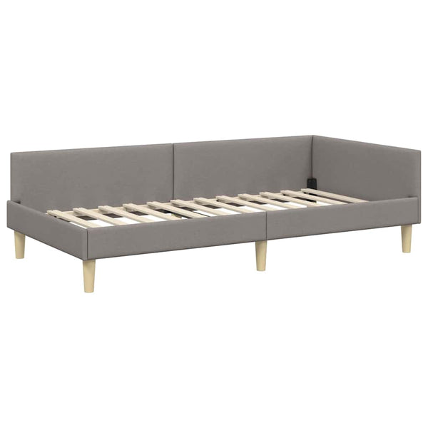 vidaXL Corner Bed Frame Taupe 90 x 200 cm Fabric