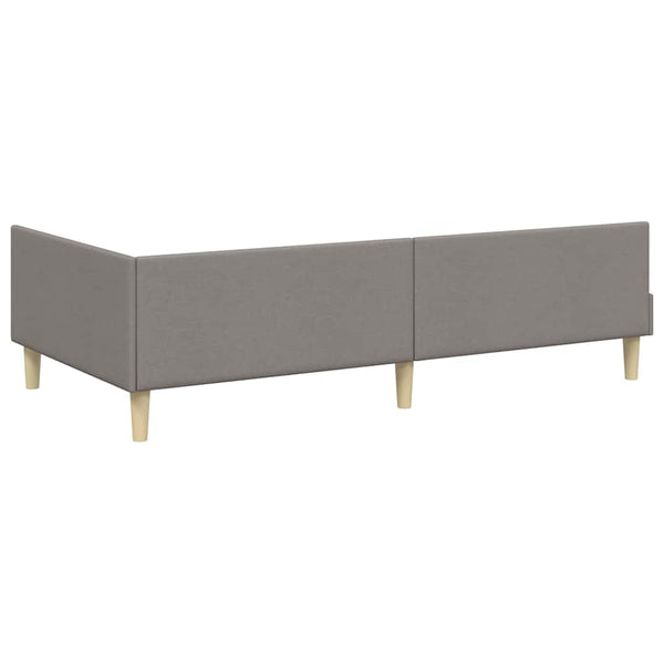 vidaXL Corner Bed Frame Taupe 90 x 200 cm Fabric