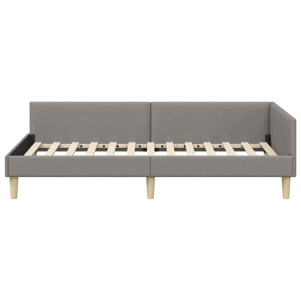 vidaXL Corner Bed Frame Taupe 90 x 200 cm Fabric