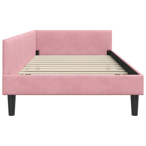 vidaXL Corner Bed Frame with Headboard Pink 80 cm x 200 cm Velvet