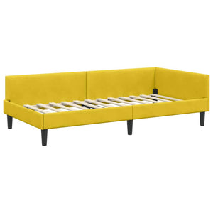 vidaXL Corner Bed Frame with Headboard Yellow 80 cm x 200 cm Velvet