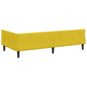 vidaXL Corner Bed Frame with Headboard Yellow 80 cm x 200 cm Velvet