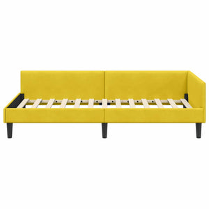 vidaXL Corner Bed Frame with Headboard Yellow 80 cm x 200 cm Velvet