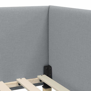 vidaXL Corner Bed Frame Light Grey 80 cm x 200 cm Fabric and Plywood