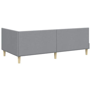 vidaXL Corner Bed Frame Light Grey 80 cm x 200 cm Fabric and Plywood