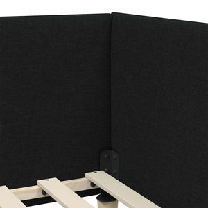 vidaXL Corner Bed Frame Black 80 cm x 200 cm Fabric and Plywood