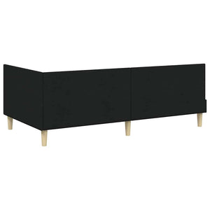 vidaXL Corner Bed Frame Black 80 cm x 200 cm Fabric and Plywood