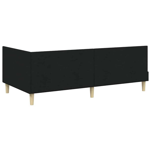 vidaXL Corner Bed Frame Black 80 cm x 200 cm Fabric and Plywood