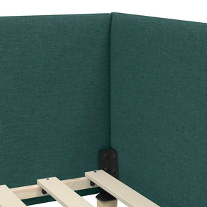 vidaXL Corner Bed Frame Dark Green 80 cm x 200 cm Fabric and Plywood