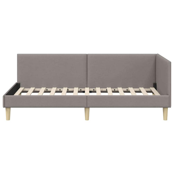 vidaXL Corner Bed Frame Taupe 80 cm x 200 cm Fabric and Plywood