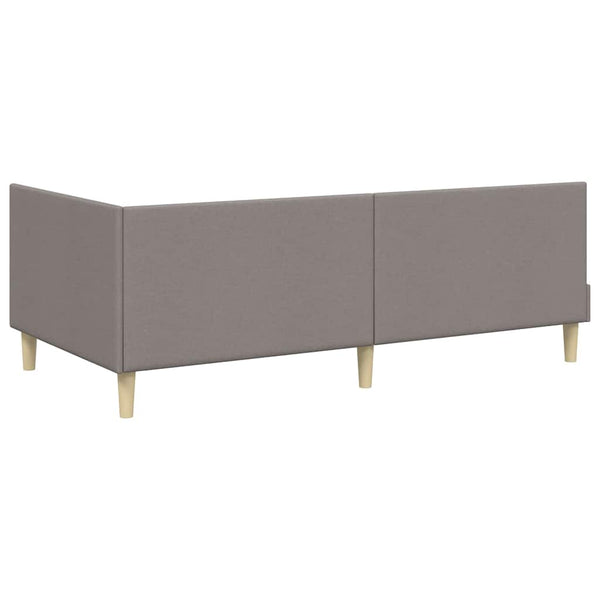 vidaXL Corner Bed Frame Taupe 90 cm x 190 cm Fabric and Plywood